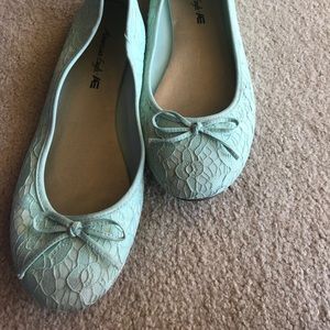 Mint green flats